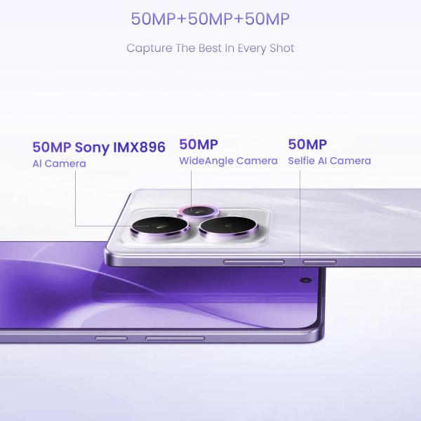 realme 15 Pro 5G Smartphone 8+256GB Purple,4K 60FPS,