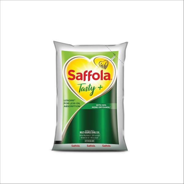 Saffola Tasty + Refined Cooking oil | Blended Rice bran & Corn oil | 50% More Oryzanol