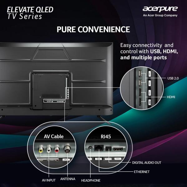 acerpure 109 cms (43 inch) Elevate (2024 Series) QLED TV Smart Google TV with Google OS | Dolby Atmos