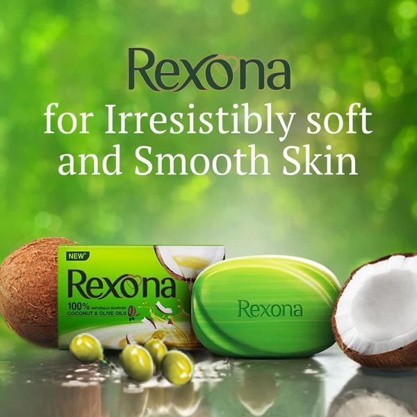 Rexona Coconut and Olive Oil Soap For Silky Smooth Skin, 4X100 g