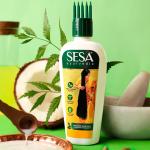 SESA Ayurvedic Hair Oil With Bhringraj & 17 Rare Herbs With Coconut Oil and 4 Nourishing For Hair Growth Help Control Hair Fall with Easy Applicator For Women and Men (200 ml)