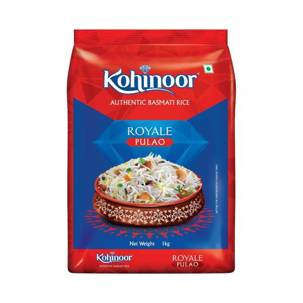 Kohinoor Pulao Basmati Rice, 1 kg | Long-Grain Basmati (Cooked grain up to 18 mm)