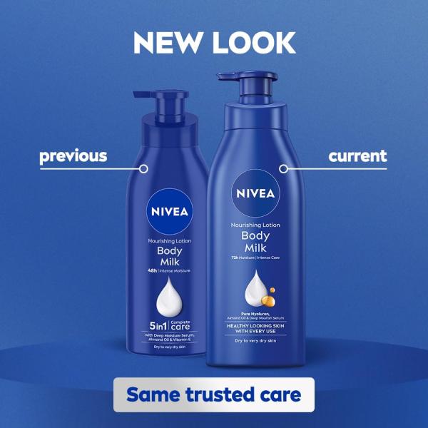 NIVEA Nourishing Body Milk 600ml Body Lotion with Hyaluronic Acid | 72Hr Hydration |