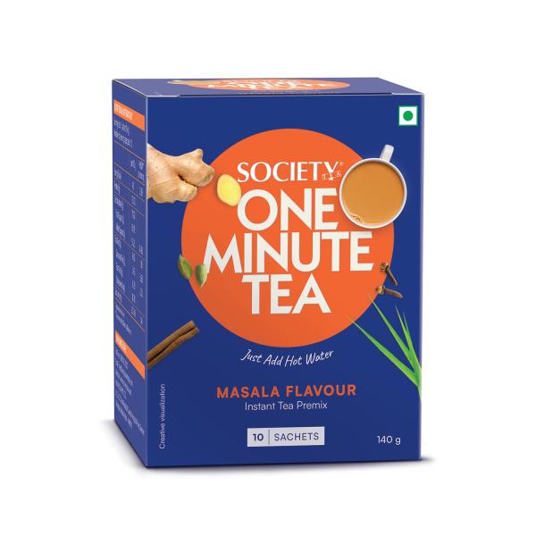 Society One Minute Tea | Masala Flavour | Made with Ginger, Clove, Black Pepper