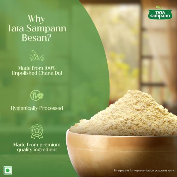 Tata Sampann 100% Chana Dal Fine Besan, Gram Flour, 1 Kg