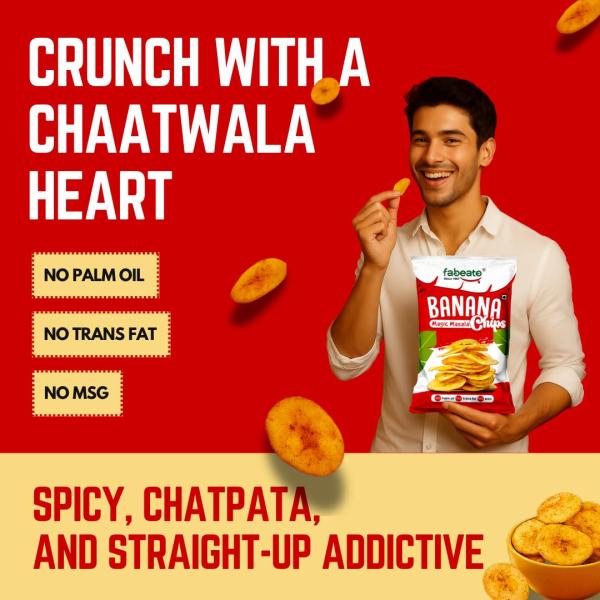 Fabeato Banana Chips Magic Masala Flavor No Palm Oil, No MSG, 70g (Pack of 3