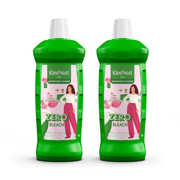 Kleenest Advanced Bathroom Cleaner Liquid, Rose – 1 litre (Pack of 2) | Thick Formula, Removes 99.9% germs | Provides Long Lasting Freshness| Bleach Free