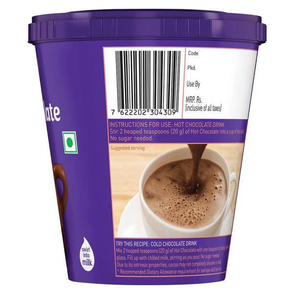 Cadbury Hot Chocolate Drink Powder Mix, 200 gm