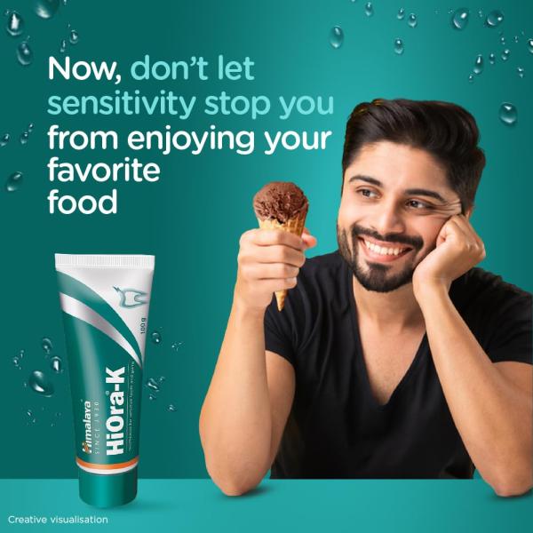 Himalaya HiOra-K toothpaste (100 g) | For sensitive teeth and halitosis | Reduces discomfort from hot and cold stimuli| Helps to prevent oral infections and gum diseases