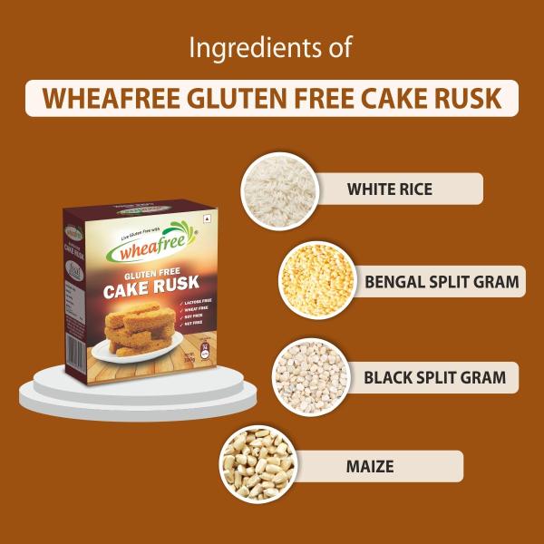 Wheafree Gluten-Free Cake Rusk – Crispy & Crunchy Tea-Time Toast | No Maida Rusk Biscuit | Egg-Based, High-Fiber & Easy to Digest | Healthy Wheat-Free Snack - 300g