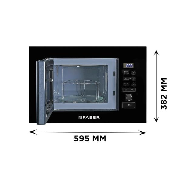Faber 20L Built-In Oven Black Finish Microwave Oven With Touch Control,Auto Cook Menus & Auto Power Off Protection,Grill Convection Defrost & Combination Cooking 1Yr Warranty