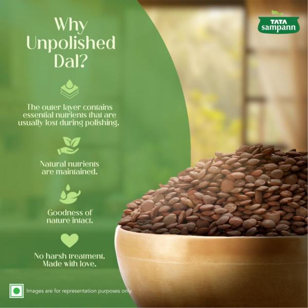 Tata Sampann Unpolished Kali Masoor Dal, 1kg