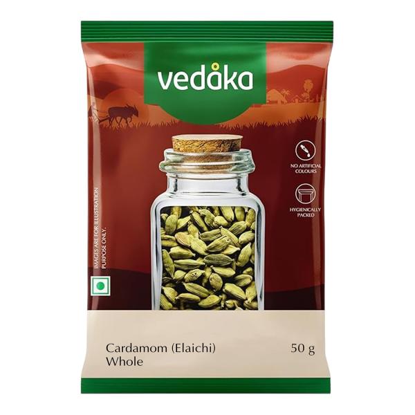 Amazon Brand - Vedaka Cardamom (Elaichi) Whole, 50 g, Small