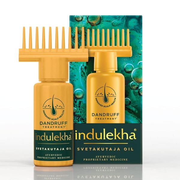 Indulekha Svetakutaja Ayurvedic Hair Oil 100 ml|Ayurvedic Medicinal oil for dandruff treatment with Svetakutaja-Comb Applicator Bottle for Men & Women