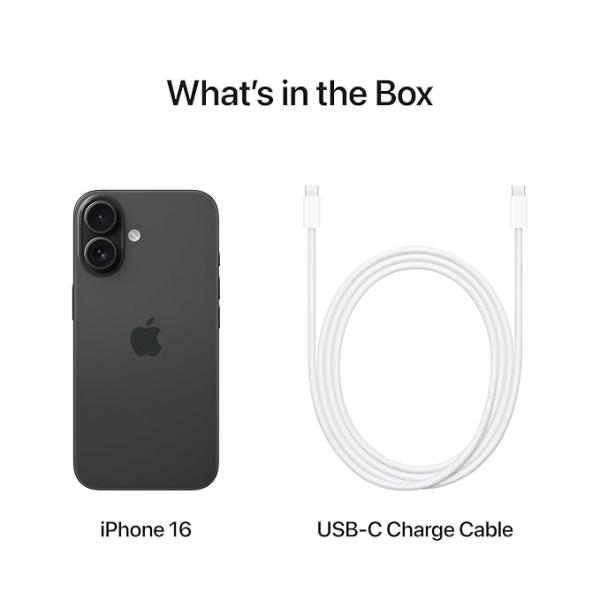 iPhone 16 256 GB: 5G Mobile Phone with Camera Control, A18 Chip and a Big Boost in Battery Life. Works with AirPods; Black