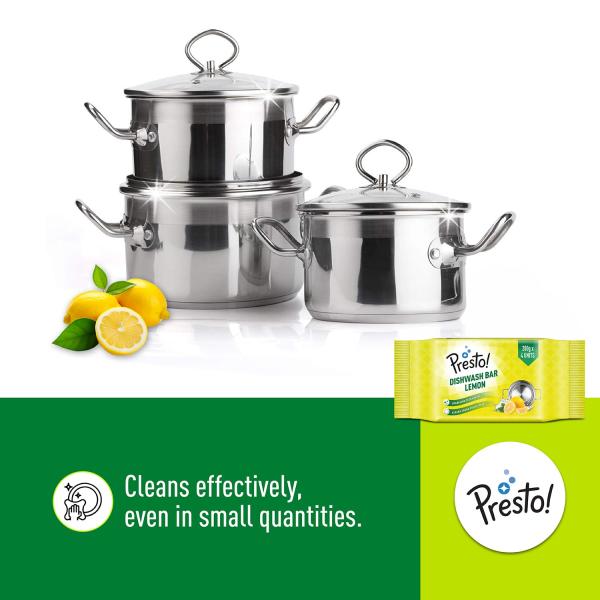 Presto! Dishwash Bar | 200 Gram | 12 count | 4 Bars Each X 3 Pack | Removes Tough Grease | Odour-Free Freshness | Gentle On Hands