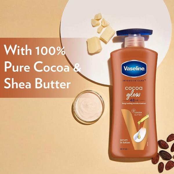 Vaseline Cocoa Glow Serum In Lotion, 400 ml | 100% Pure Cocoa & Shea Butter for Glowing & Soft Skin