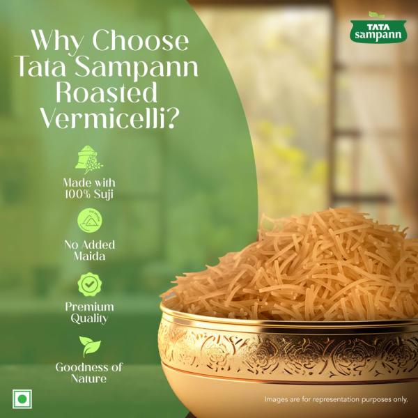 Tata Sampann Roasted Vermicelli, Protein Rich Seviyan, Made with Suji