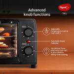 Pigeon Oven Toaster Grill 14 Liters OTG| 900 Watts| Toast, Grill, Bake & Roast | Heat Resistant Tempered Glass| Black