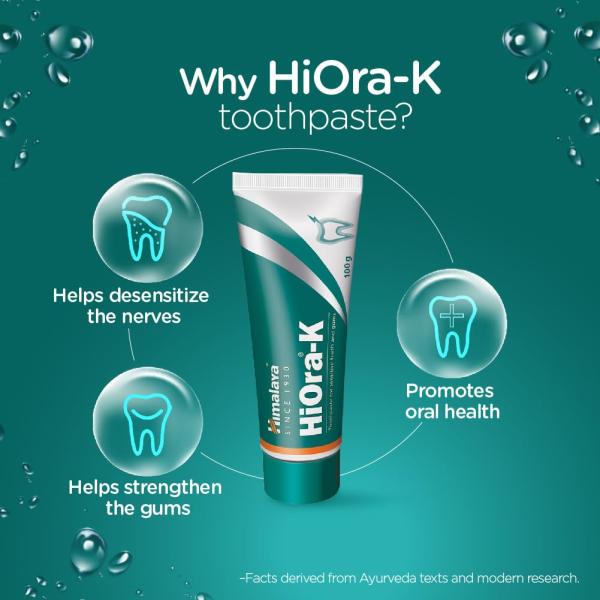 Himalaya HiOra-K toothpaste (100 g) | For sensitive teeth and halitosis | Reduces discomfort from hot and cold stimuli| Helps to prevent oral infections and gum diseases