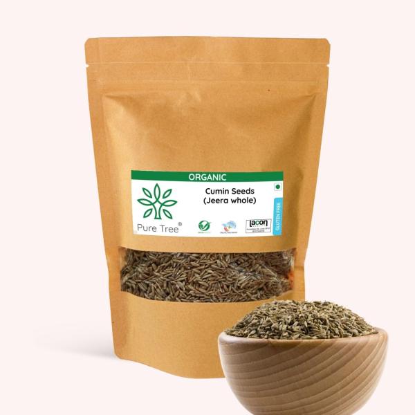 Pure Tree Certified Organic Jeera Seeds | 250 g | Cumin Seeds | Sabut Jeera Whole Spices