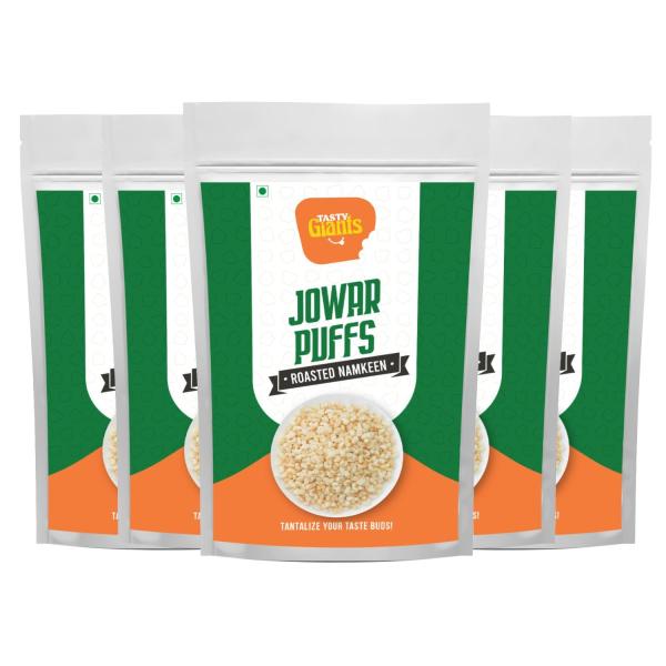 GROCERY   Tasty Giants Jowar Puffs 350g | Namkeen Combo Pack | Oil Free Snacks |