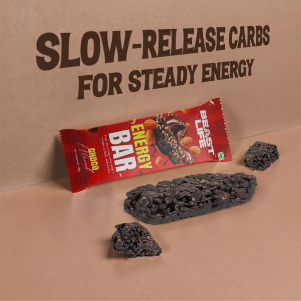 BeastLife Choco Almond Energy/Protein Bar | Multigrain Millet & Oats Energy Bar