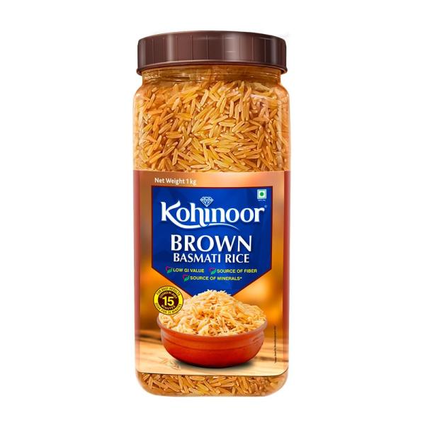 Kohinoor Brown Authentic Basmati Rice, 1 Kg Jar