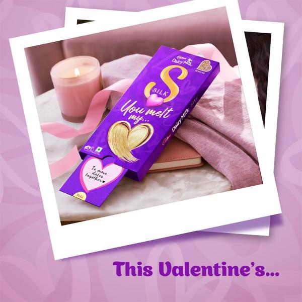 Cadbury Dairy Milk Silk Valentine's Heart Blush Chocolate Bar Gift Pack, 250 g