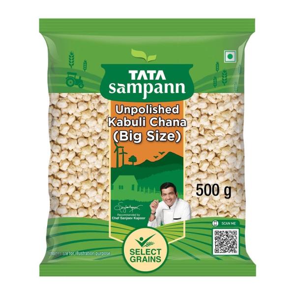 Tata Sampann Unpolished Kabuli Chana (Big Size), 500g