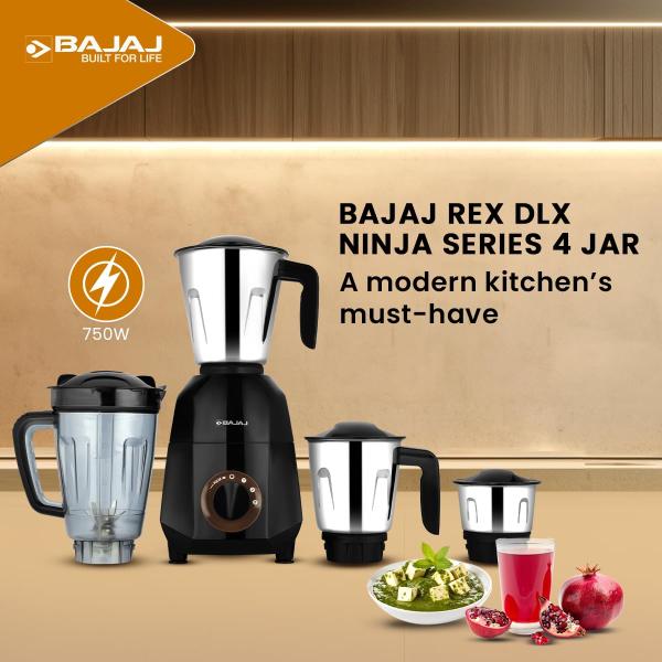 Bajaj Rex DLX Ninja Series 750W Mixer Grinder