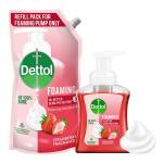 Dettol Strawberry Foaming Handwash Pump + Refill combo (250ml+700ml)