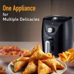 KENT Ezee Air Fryer |1200 W & 2.5L Capacity | Rapid Hot Air Technology | Fry, Grill, Roast, & Bake