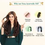 SESA Ayurvedic Hair Oil With Bhringraj & 17 Rare Herbs With Coconut Oil and 4 Nourishing For Hair Growth Help Control Hair Fall with Easy Applicator For Women and Men (200 ml)