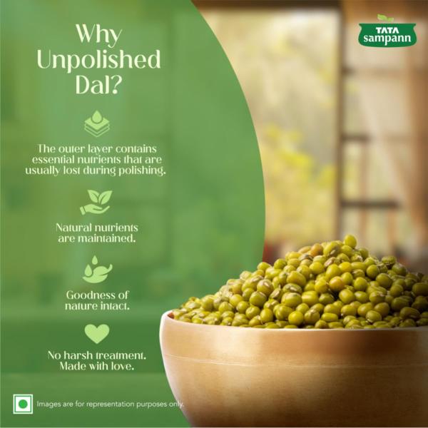 Tata Sampann Unpolished Green Moong Dal (Whole), 500gm