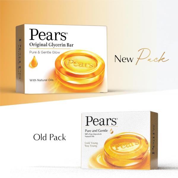 Pears Original Glycerin Soap Bar - Pure & Gentle Glow | With 98% Pure Glycerin