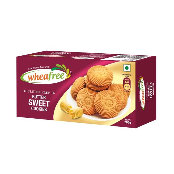 Wheafree Gluten Free Butter Sweet Cookies (200g) | Soya Free | Egg Free | Soft & Delicious Cookies | Best Tea Time Snacks | 100% Vegetarian and...