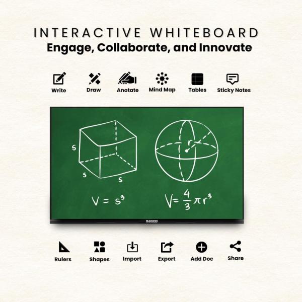 DARWIN 85 Inches 4K UHD Touch Screen LED TV UltraTouch Display Interactive Flat Panel Latest Android Version Ideal for Office|8GB 128GB (85, Inches)