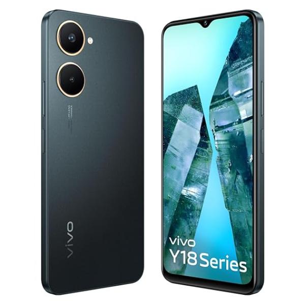 vivo Y18t (Space Black, 4GB RAM, 128GB Storage) Without Offer| Without Charger