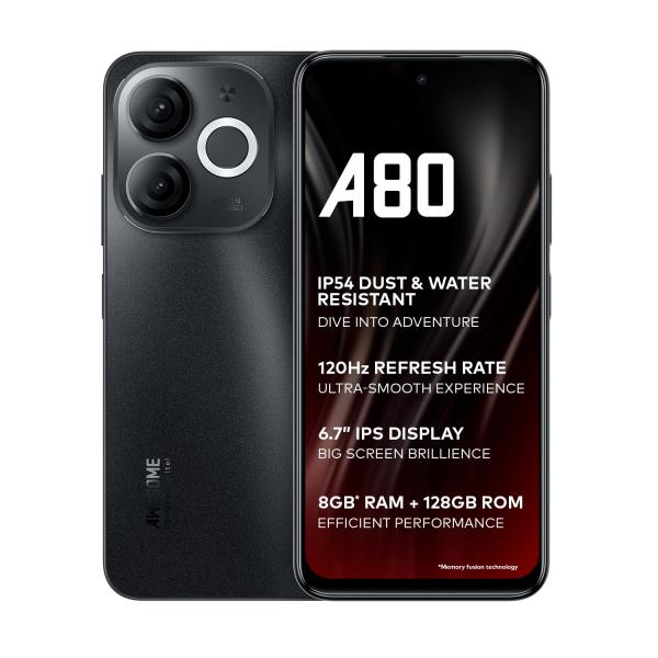 itel A80 | 120Hz Refresh Rate | Punch Hole Display | 50MP Super HDR Cam | IP54 Dust & Splash Resistant | 3 Year Fluency | Ring Light Notification | 4GB...