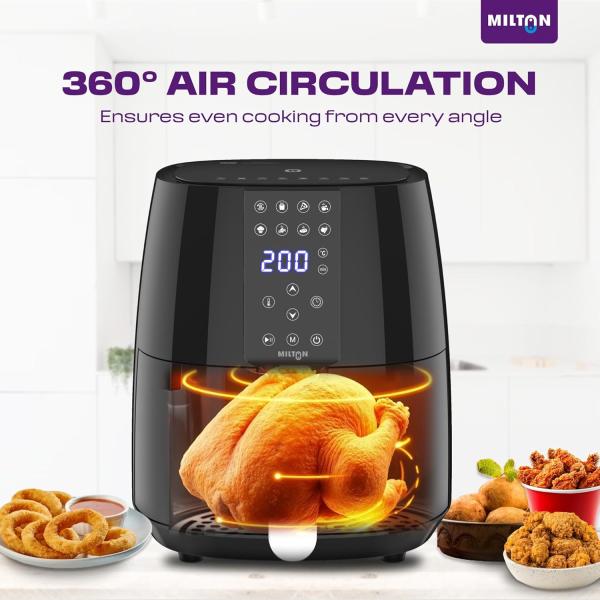 Milton Rapid Digital Air Fryer 4.2L | 1450W | 360° High Speed Air Circulation
