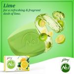 Godrej No.1 Lime & Aloe Vera (150g), Pack of 9 - High TFM (Grade 1 Soap), Long-Lasting Fragrance