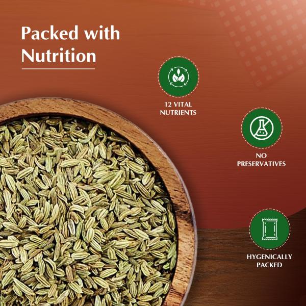 Amazon Brand - Vedaka Fennel Whole | 200 G | Saunf | No Added Colours or Preservatives