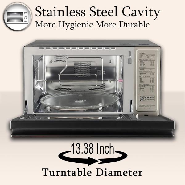 LG 32L Scan to Cook Wi-Fi Enabled Charcoal Convection Healthy Microwave Oven(Black-Regal Pattern Heart Friendly Recipes Pasteurized Milk Ghee Diet Fry&360° Motorised Rotisserie)