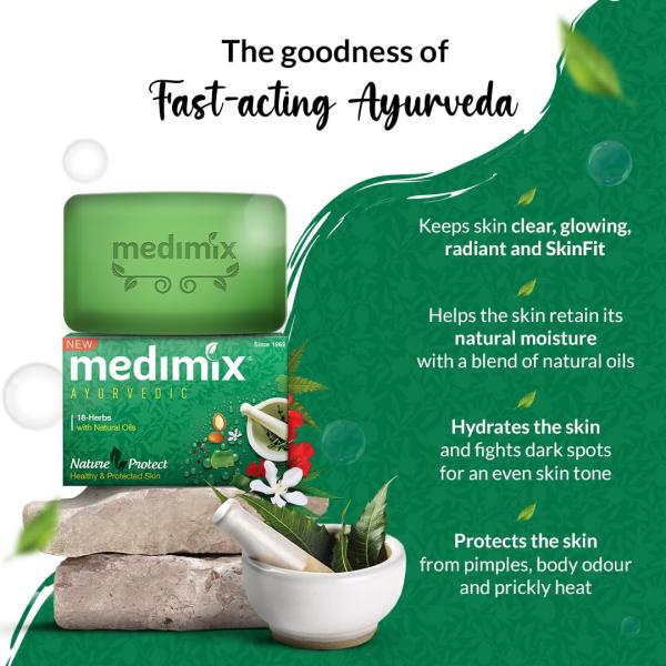 Medimix Ayurvedic Classic 18 Herbs Bathing Soap 125g (Buy 4 Get 1 EXTRA Combo Pack) |