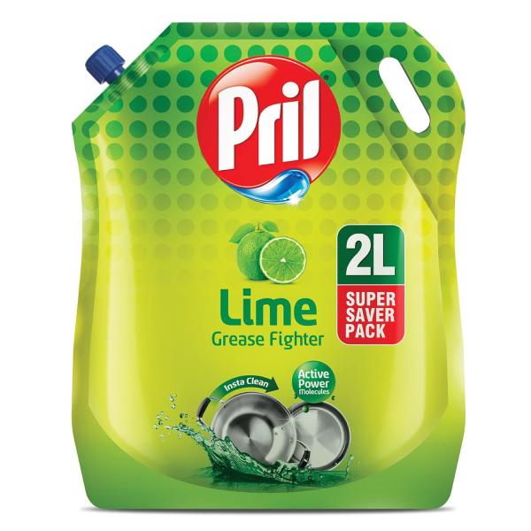 Pril Lime Liquid Dishwash Gel - 2 Litre Pouch