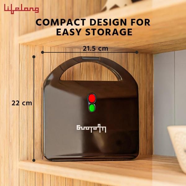 Lifelong LLSM120G Sandwich Griller, Classic Pro 750 W Sandwich Maker with 4 Slice Non-Stick