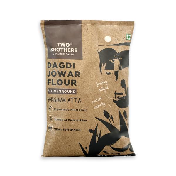 Two Brothers Organic Farms - Jowar Atta (2kg) | Vitamins & Minerals Rich Cereal | Stoneground Sorghum Flour