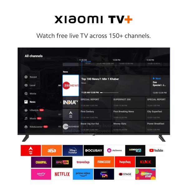 MI 108 cm (43 inches) A Series Full HD Smart Google LED TV L43MA-AFIN (Black)