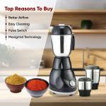 Cadlec Bullet 3 Jar Mixer Grinder | High-Power Motor Juicer | Blender & Mixer | Durable ABS Body | Multi-Function for Juicing, Blending & Grinding | 2-Year Warranty